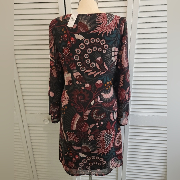 LOFT BLACK PRINT DRESS NWT - Picture 4 of 6